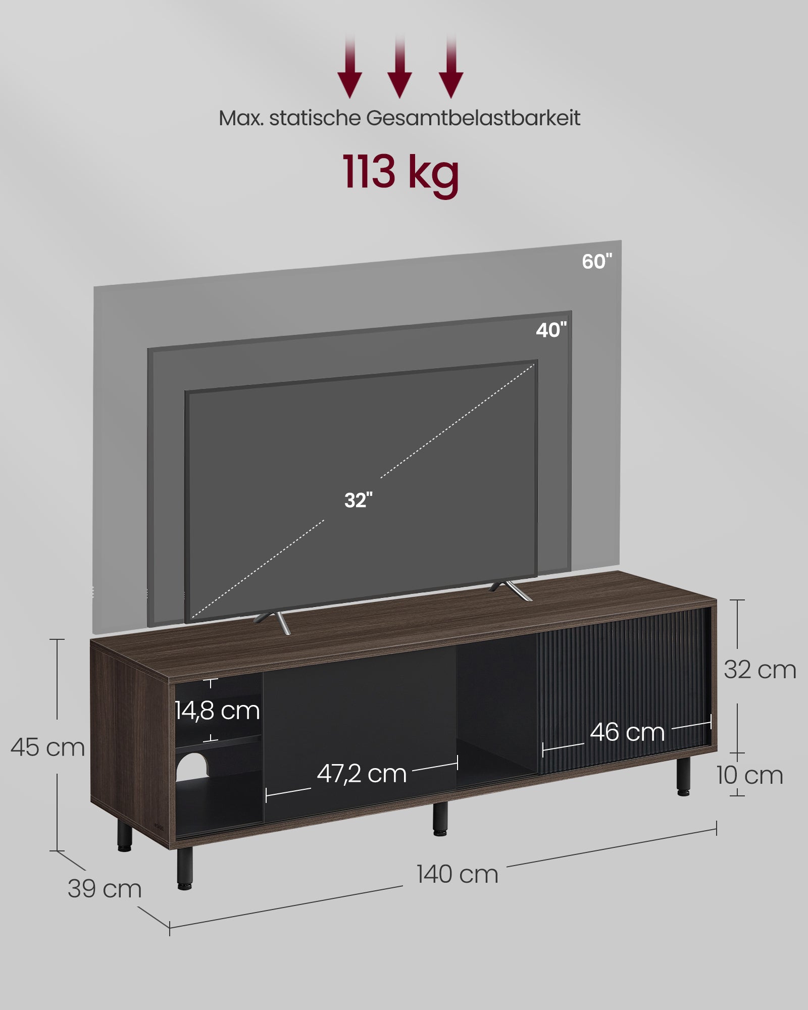 Tv-Meubel Supersnelle Montage Modern Asbruin-Inktzwart