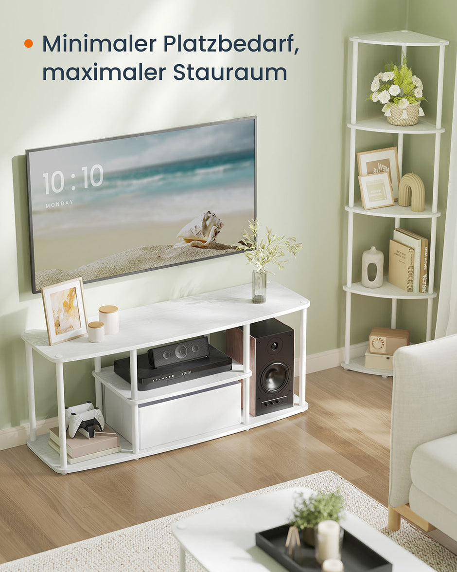TV-meubel – Modern design – Sneeuwwit-Matwit – 110 x 35 x 46 cm – Voor TV’s tot 50 inch