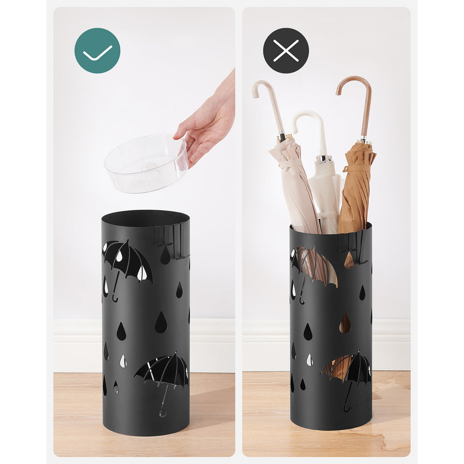 Metalen paraplubak – Stijlvol ontwerp – Zwart