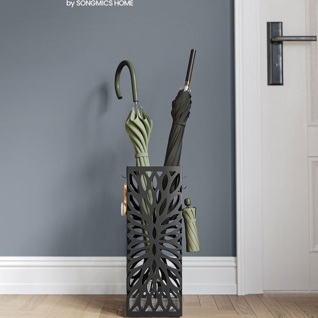 Paraplubak – met 4 haken – staal – zwart