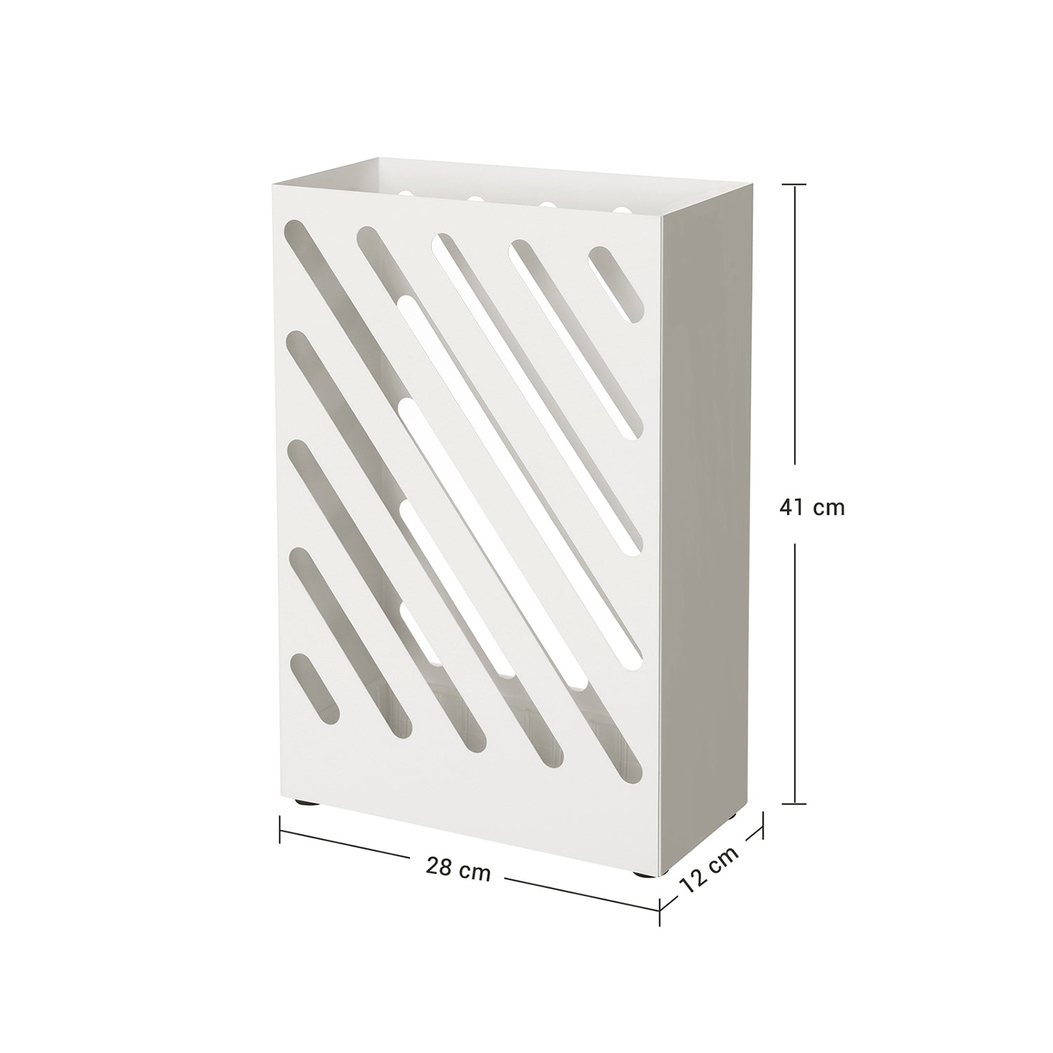 Paraplubak – rechthoekig – staal – wit