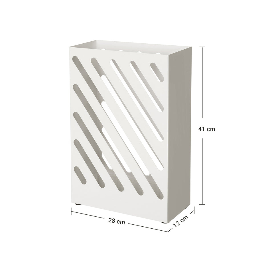 Paraplubak – rechthoekig – staal – wit