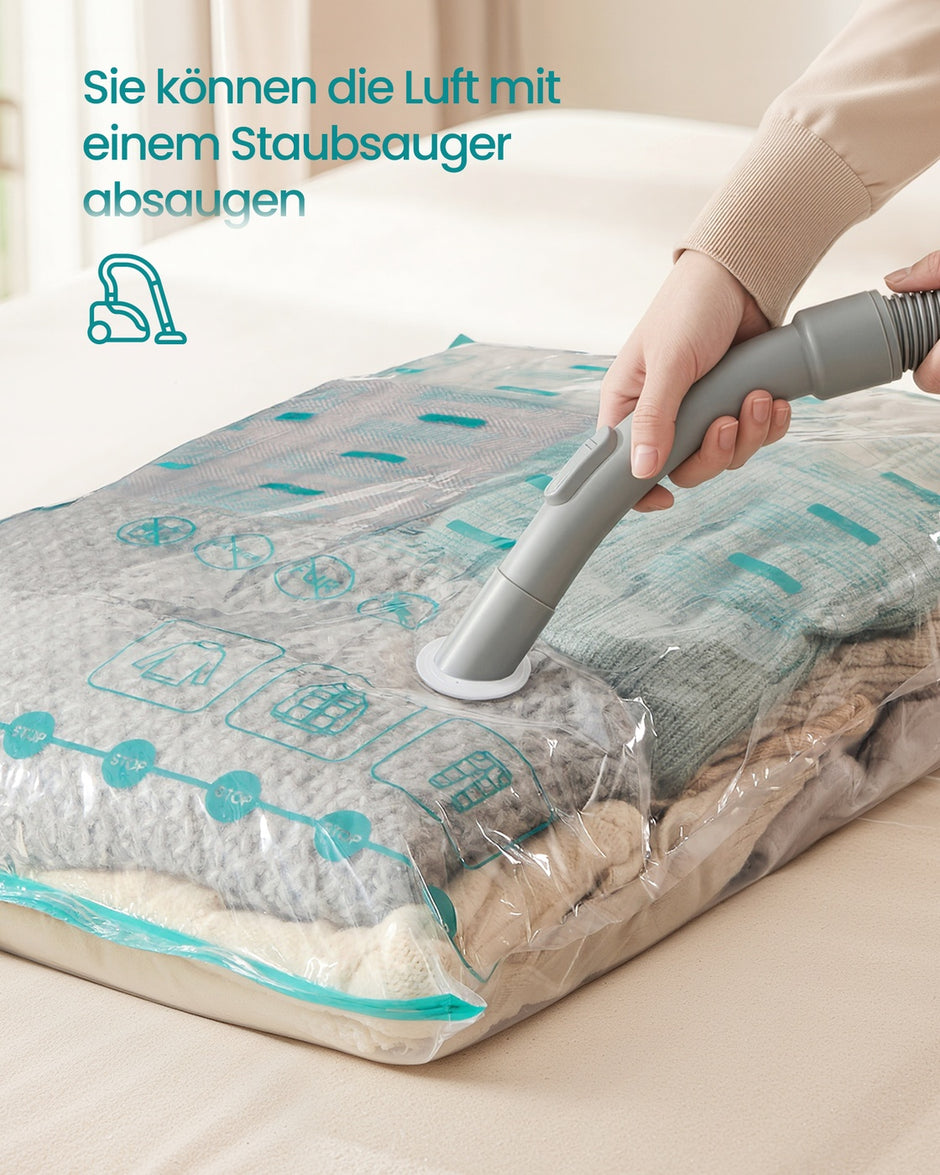 Vacuümzakken - 70 x 50 cm - 6 zakken - herbruikbaar - transparant - maximaal gewicht 0,4 kg