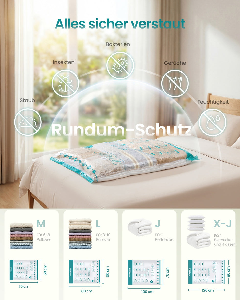 Vacuümzakken - 70 x 50 cm, 80 x 60 cm, 100 x 76 cm, 120 x 80 cm - Transparant - 1,9 kg