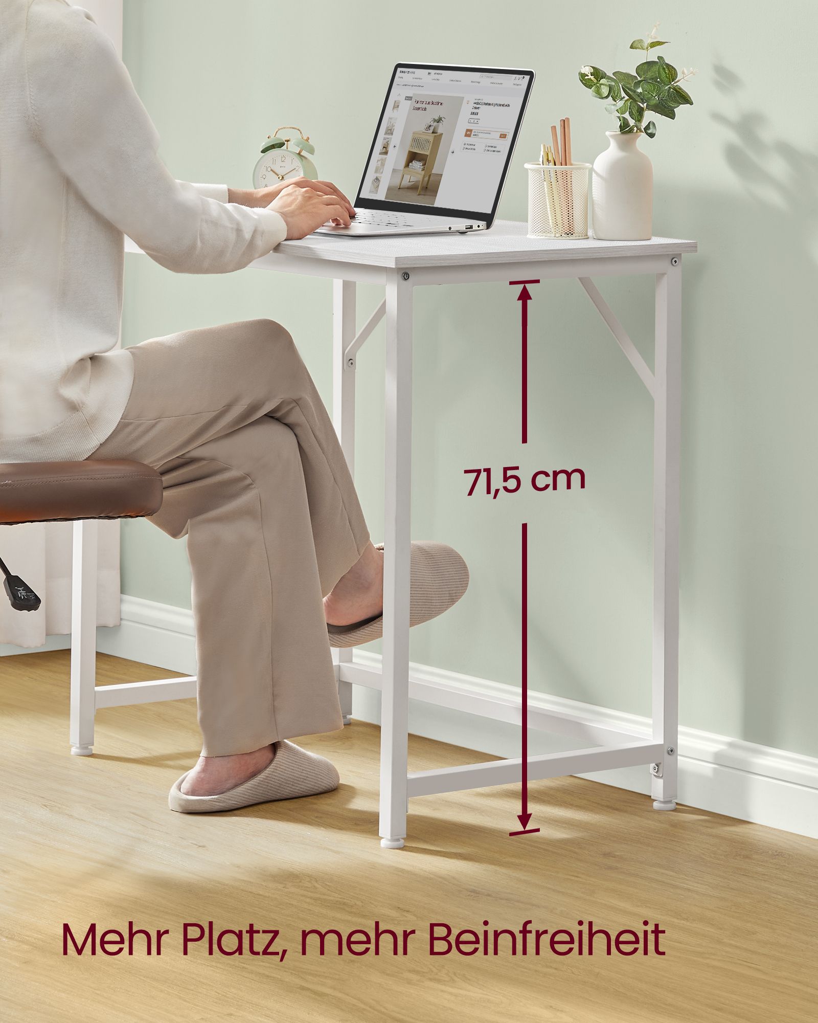 Bureau – 50 x 80 x 76 cm – Esdoornwit – Spaanplaat – Max. draagvermogen 50 kg