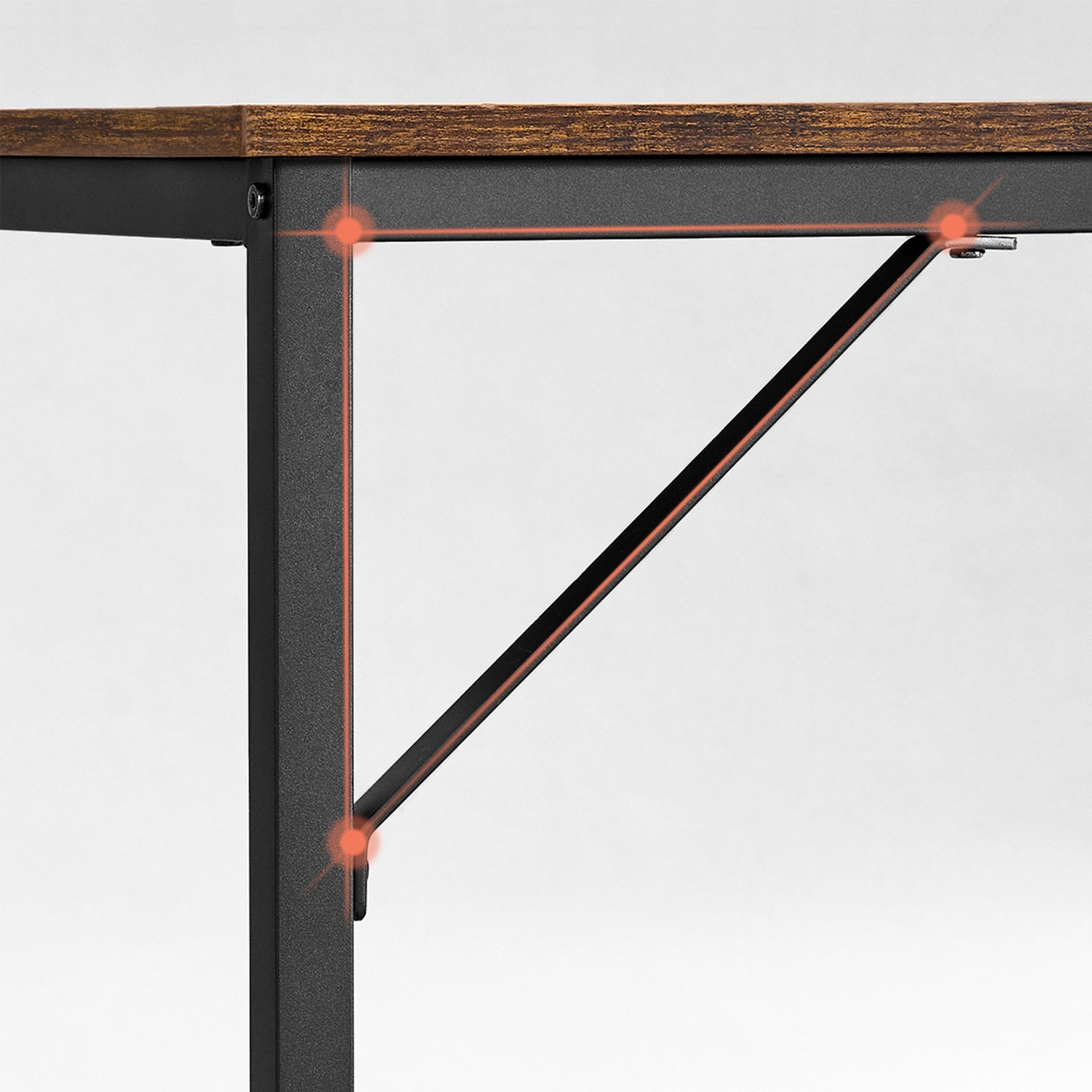 Bureau - Computertafel - Kantoorbureau - Pc-tafel - Vintage bruin / Zwart