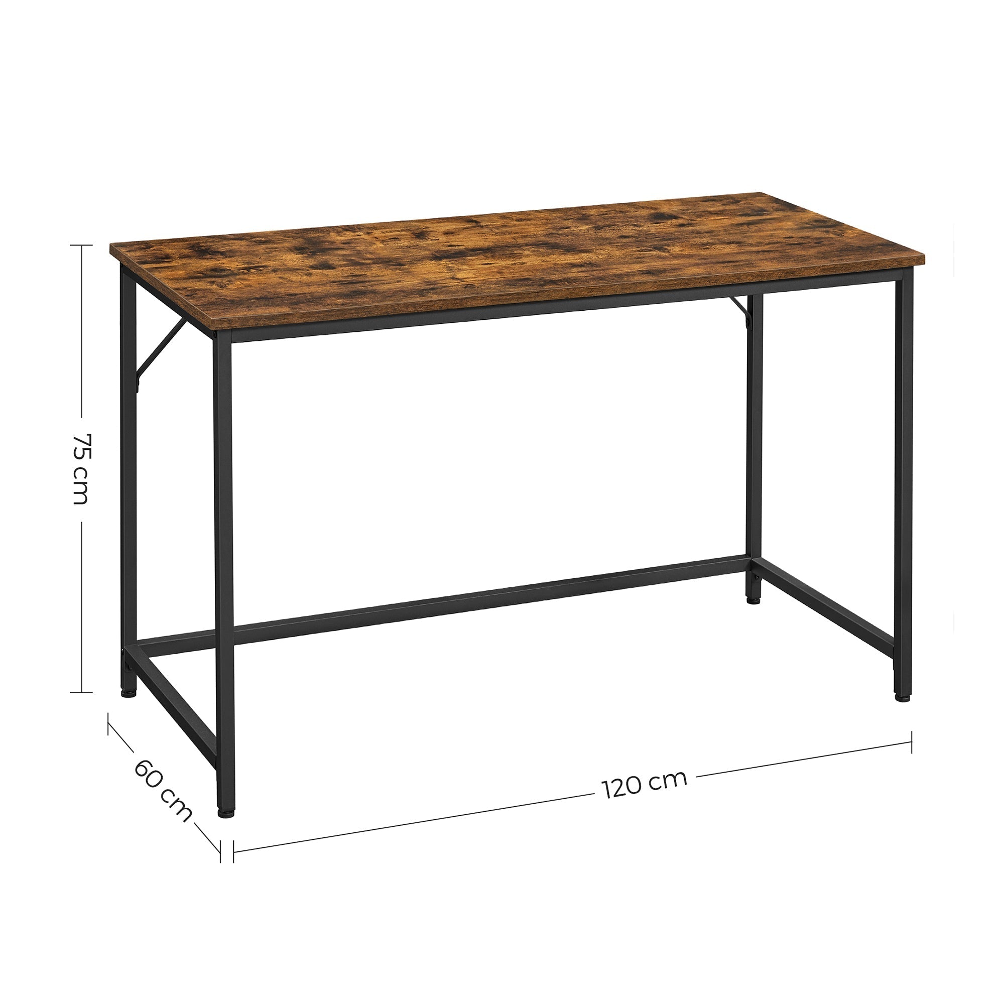 Bureau - Computertafel - Kantoorbureau - Pc-tafel - Vintage bruin / Zwart