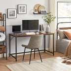 Bureau – Houten blad – Metalen frame – Vintage bruin/zwart