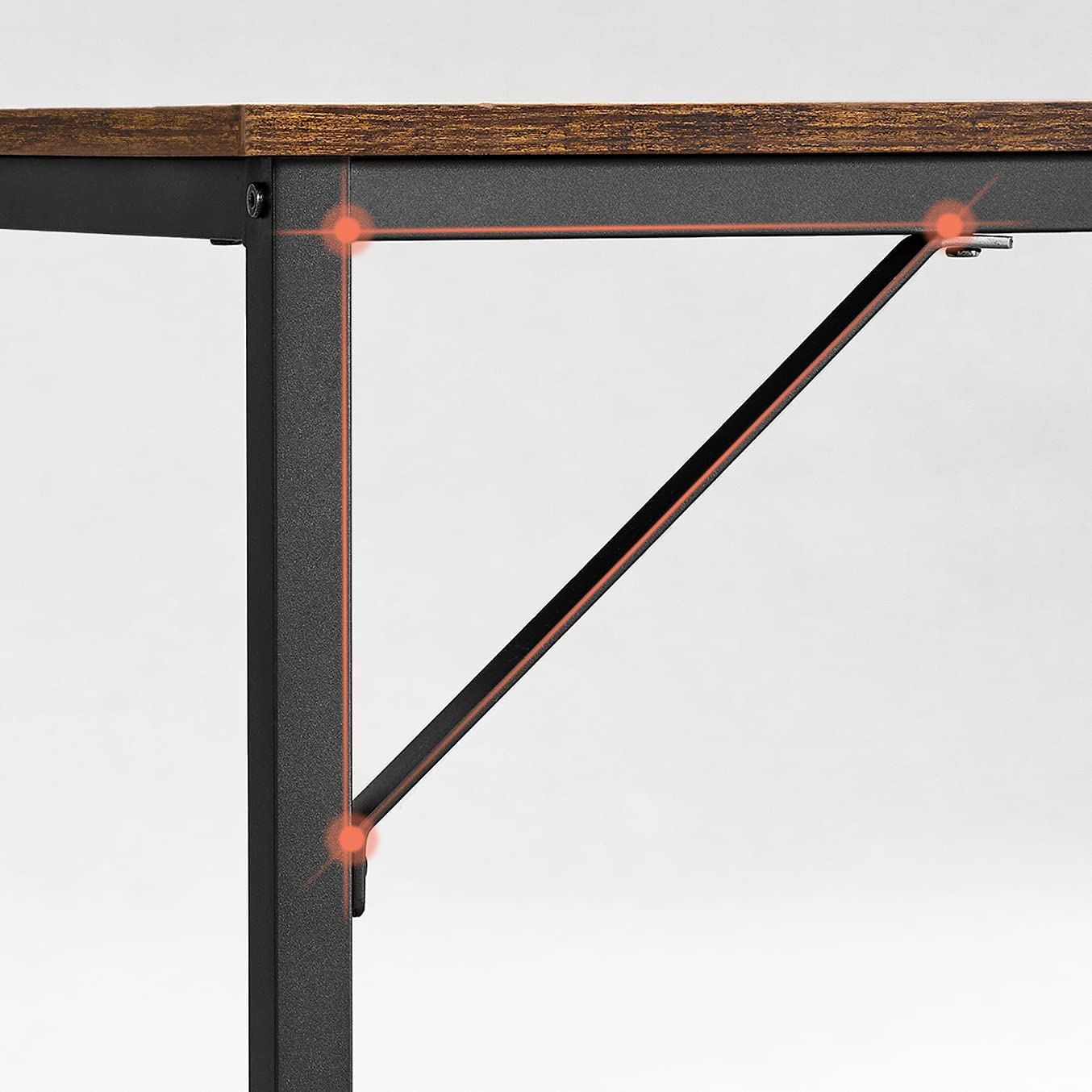 Bureau  – Compact ontwerp – Vintage bruin – Stalen beugels