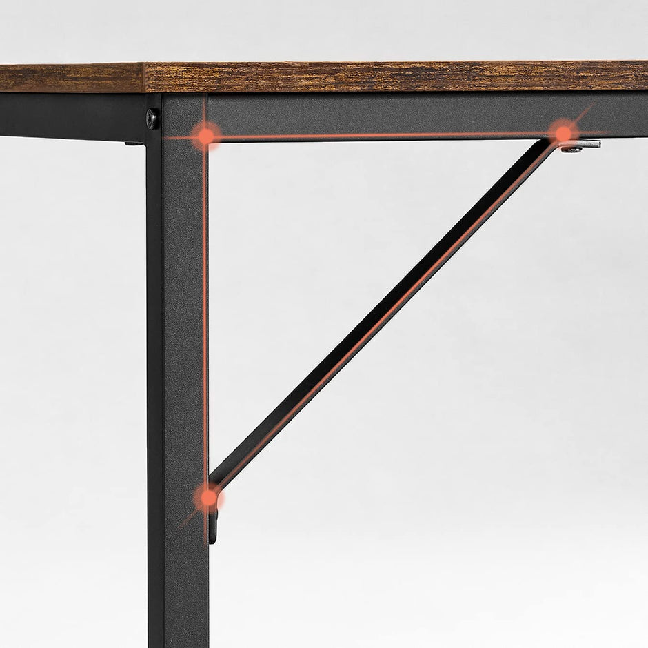 Bureau  – Compact ontwerp – Vintage bruin – Stalen beugels