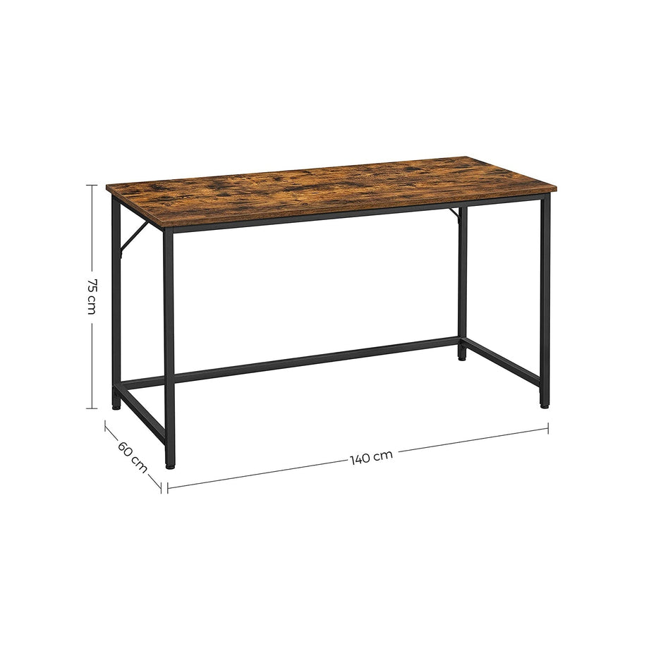 Bureau  – Compact ontwerp – Vintage bruin – Stalen beugels