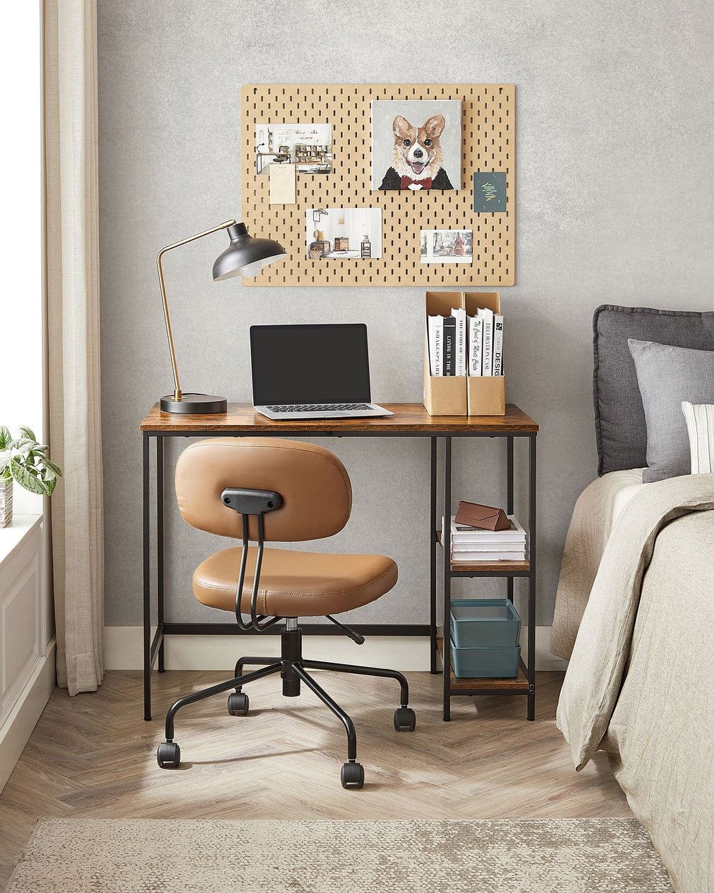 Bureau – industrieel look – met 2 planken