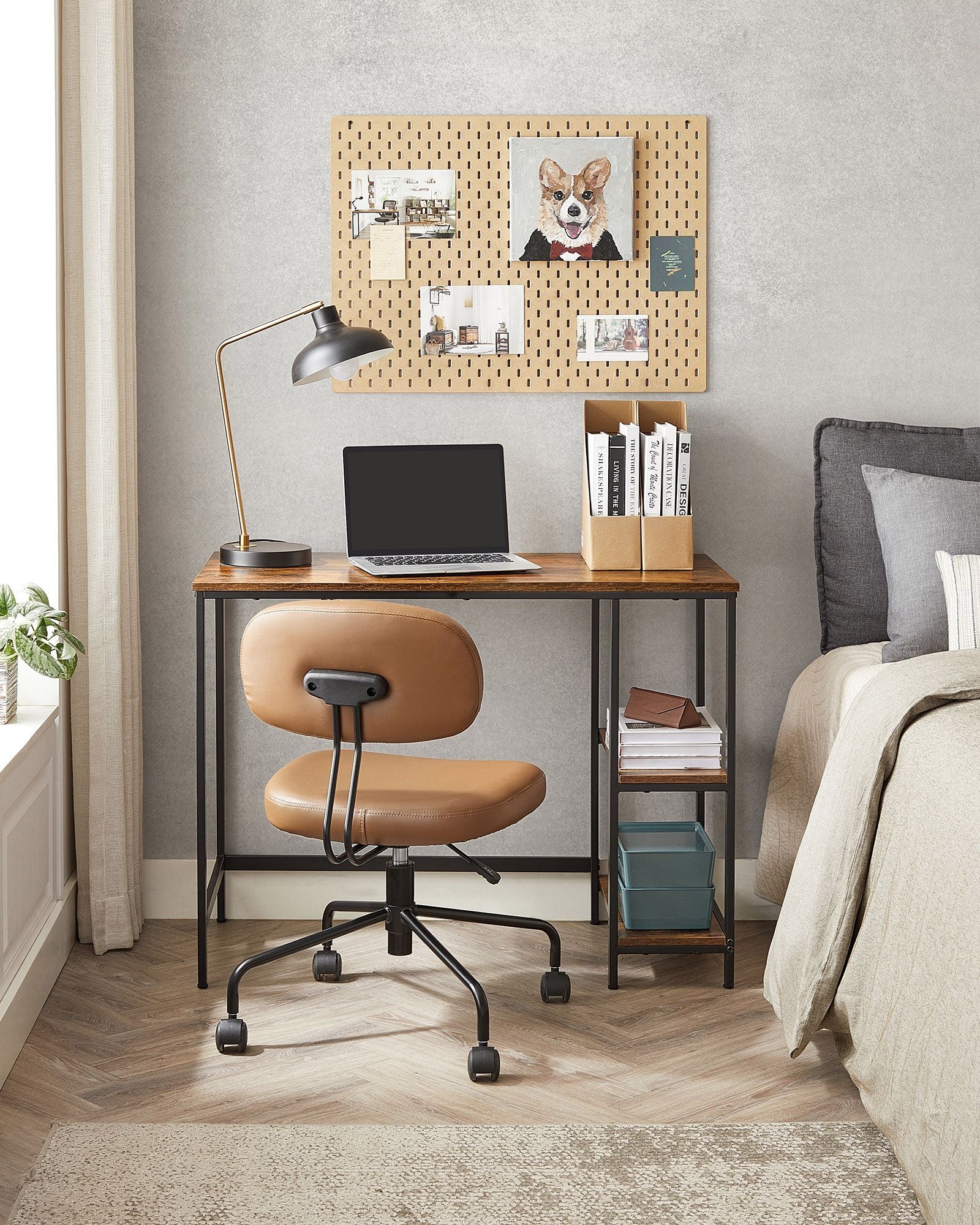 Bureau – industrieel look – met 2 planken