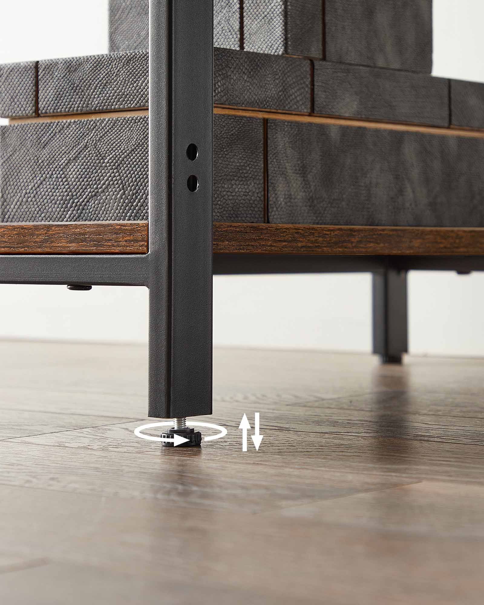 Bureau 100 x 50 cm – Extra opbergruimte met 2 planken – Vintage bruin – Metalen frame