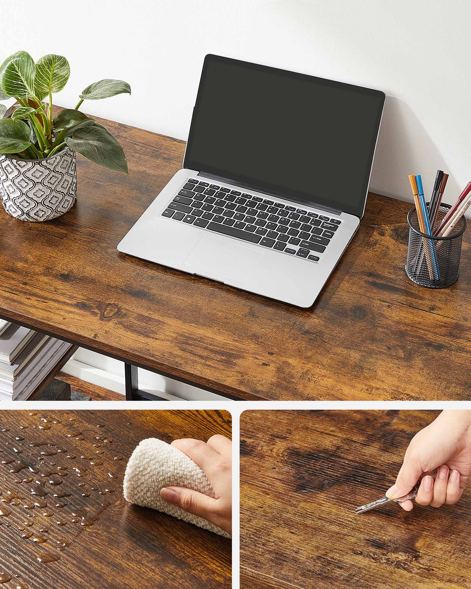 Bureau – industrieel look – met 2 planken