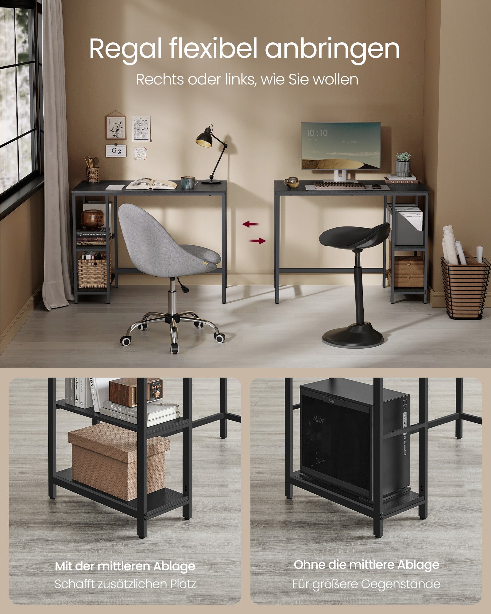 Bureau – met 2 planken – esdoornwit