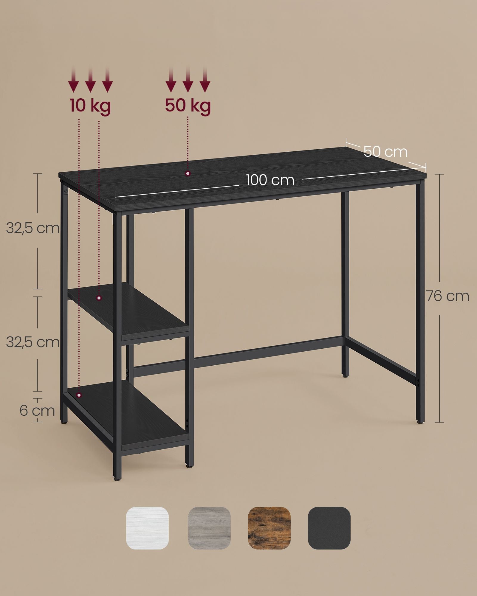 Bureau – met 2 planken – esdoornwit