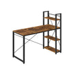 Bureau – 56 x 120 cm – Flexibel met planken – Vintage bruin-zwart