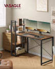Bureau – 56 x 120 cm – Flexibel met planken – Vintage bruin-zwart