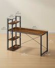 Bureau – 56 x 120 cm – Flexibel met planken – Vintage bruin-zwart