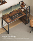 Bureau – 56 x 120 cm – Flexibel met planken – Vintage bruin-zwart