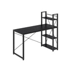 Computerbureau – met planken – vintage bruin-zwart