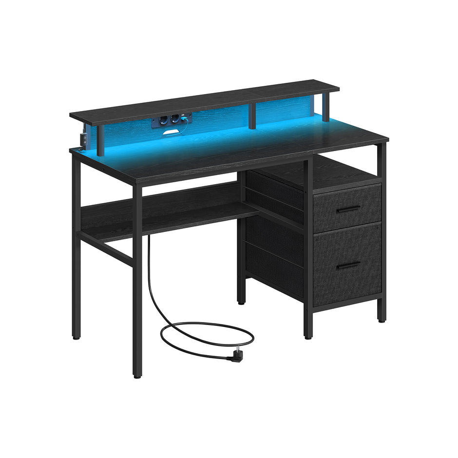 Bureau 94,5 x 65 cm – Vintage bruin – Lades – 2× stopcontacten – 2× USB-C