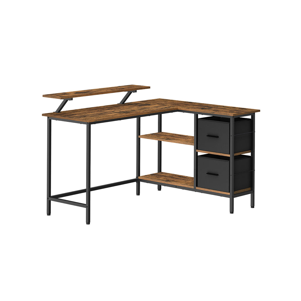 L-vormig bureau – met 2 lades – 135 × 105 cm