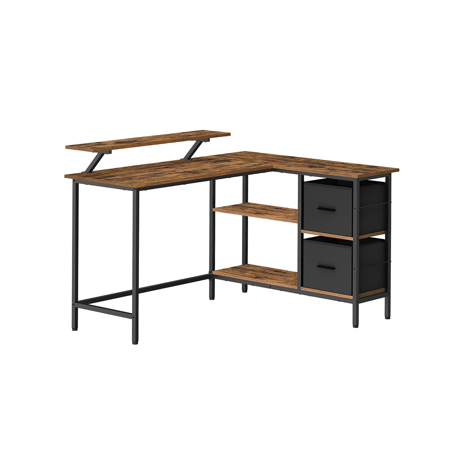 L-vormig bureau – met 2 lades – 135 × 105 cm