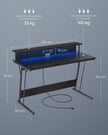 Bureau 55 x 135 cm – Met monitorstandaard – Ergonomisch werken – Ebbenhout zwart – Sterke constructie