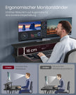 Bureau 55 x 135 cm – Met monitorstandaard – Ergonomisch werken – Ebbenhout zwart – Sterke constructie