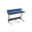 Bureau 55 x 135 cm – Met monitorstandaard – Ergonomisch werken – Ebbenhout zwart – Sterke constructie
