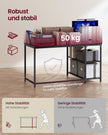 Hoekbureau - 120 x 80 x 76 cm - in hoogte verstelbare plank - ebbenzwart - max. belasting tafelblad 50 kg - max. belasting per plank 15 kg