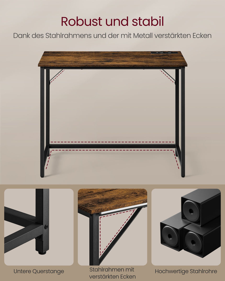 Bureau – 50 x 100 cm – Ingebouwde LED-verlichting – 20 kleuren – 2× USB – 2× stopcontacten