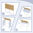 Opklapbaar Bureau - 80 x 40 cm - Afgeronde Hoeken - Ruimtebesparend - Eiken