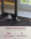 Hoekbureau - L-Vorm - Ledverlichting - Met Stopcontacten - Zwart