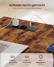 Hoekbureau L-Vorm – 140 x 80 cm – Stopcontacten en 2 USB – 4 Lades – Vintage Bruin en Zwart
