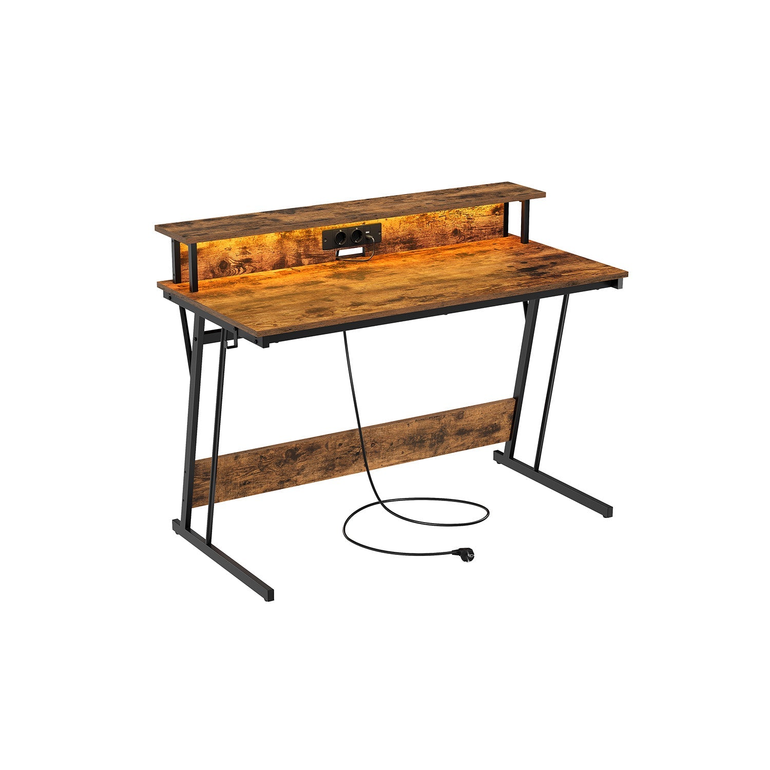 Bureau Met Stekkerdoos 60 X 120 X 76 Cm Roetzwart