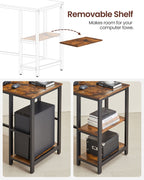 Hoekbureau - Computertafel in L-vorm - Industrieel ontwerp - Vintage bruin/zwart