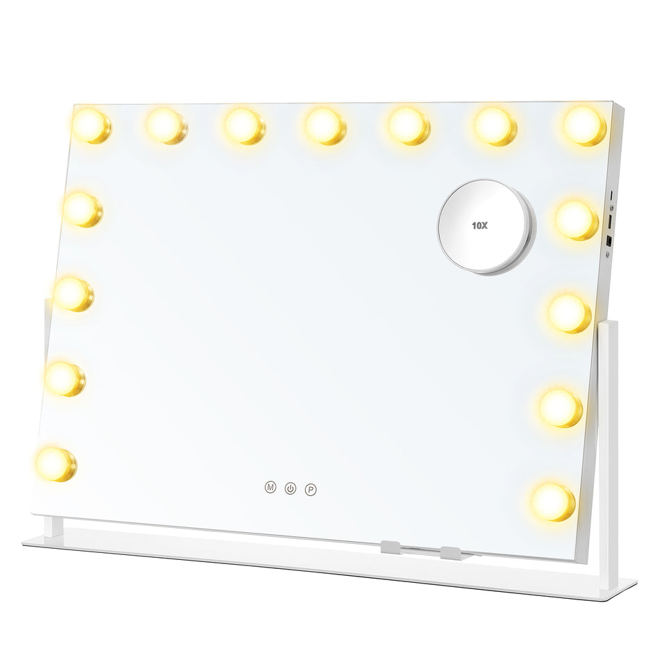 Make-upspiegel met LED-verlichting en touchbediening – mat wit
