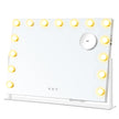 Make-upspiegel met LED-verlichting en touchbediening – mat wit