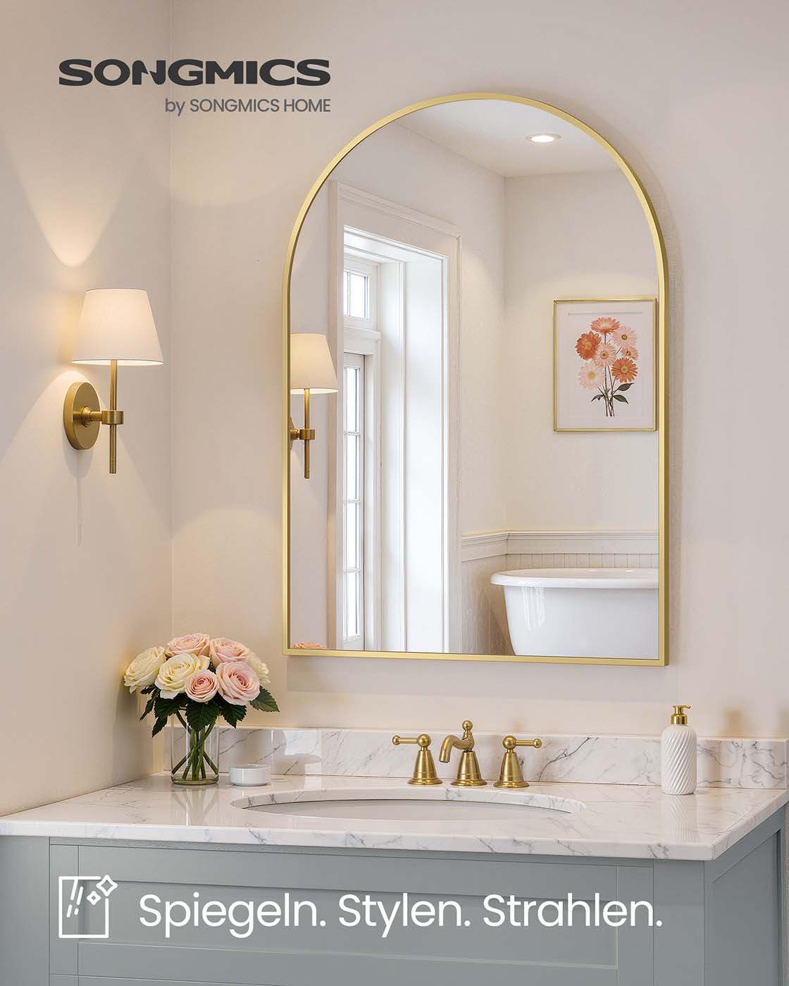 Wandspiegel – Gebogen – Aluminium Frame – Modern Design