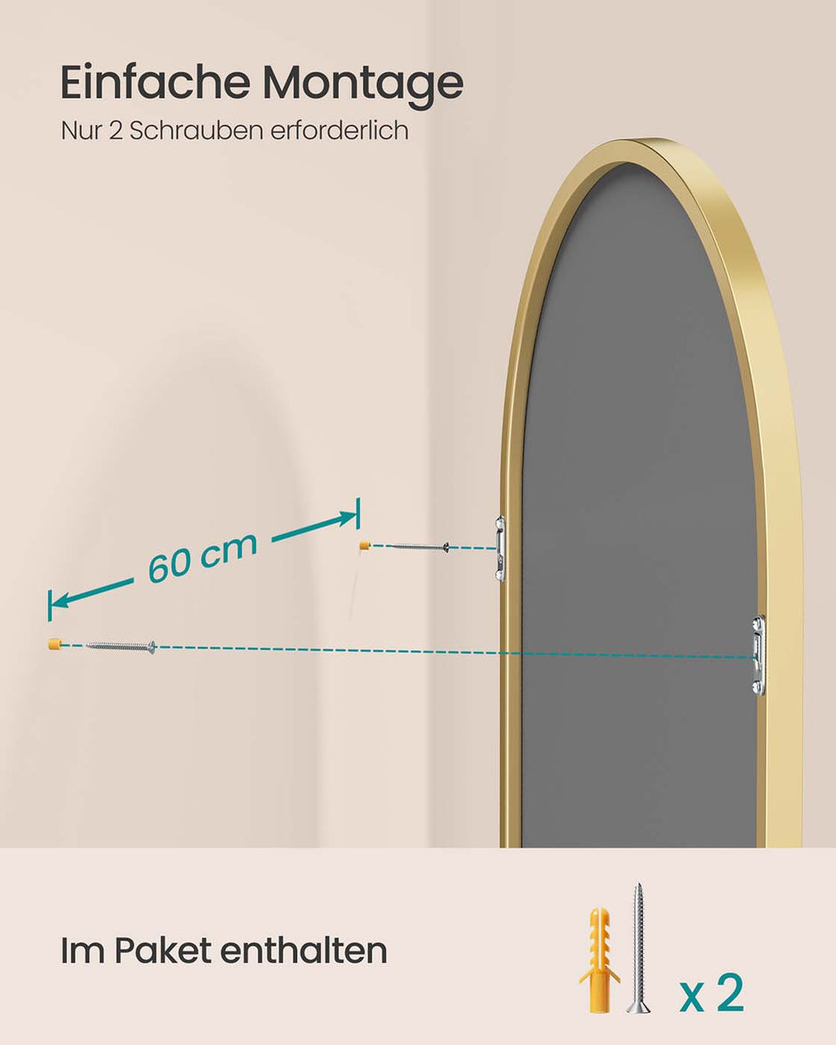 Wandspiegel – Gebogen – Aluminium Frame – Modern Design