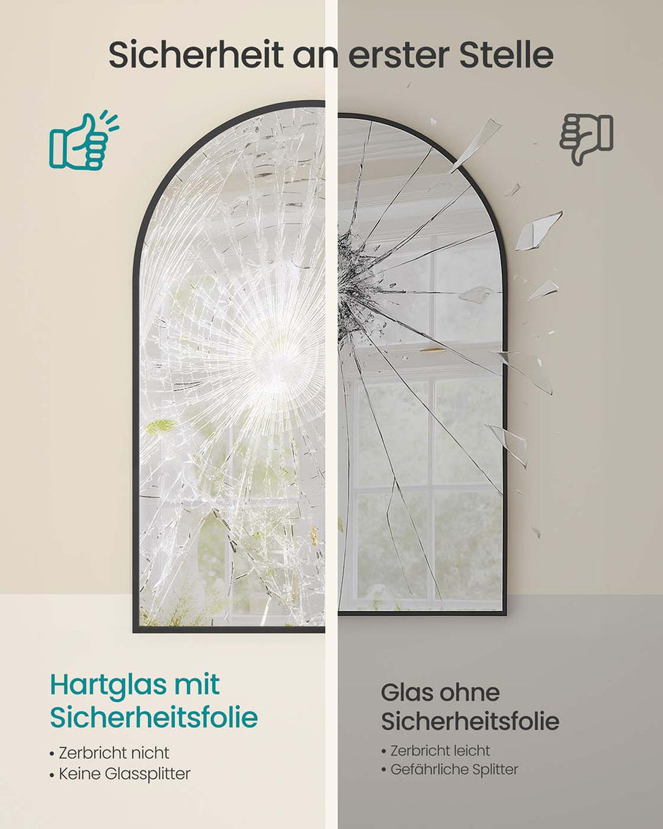 Wandspiegel – Gebogen – Aluminium Frame – Modern Design