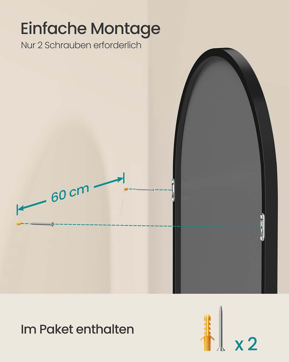 Wandspiegel – Gebogen – Aluminium Frame – Modern Design