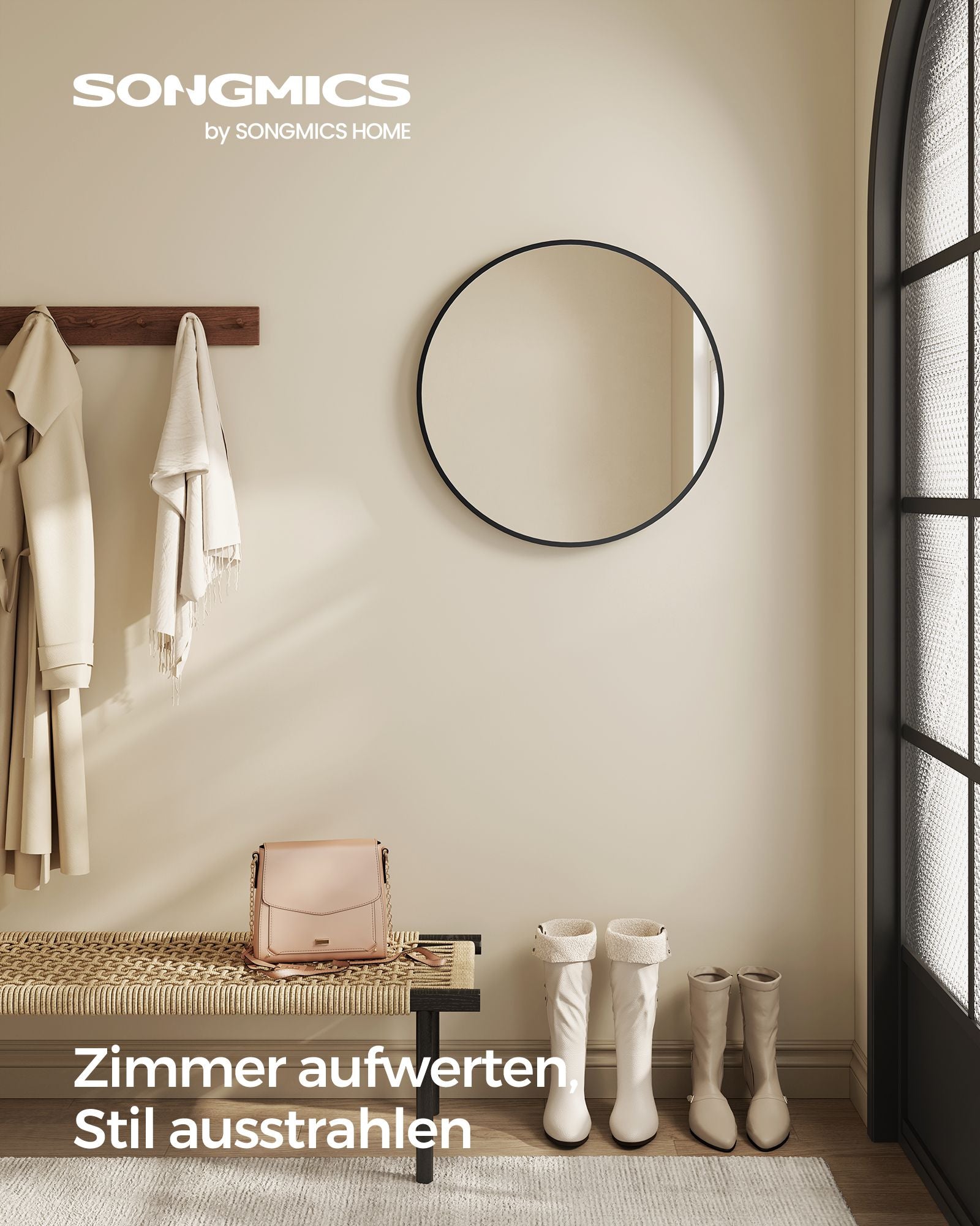 Badkamerspiegel – Ø 50 cm – metalen frame