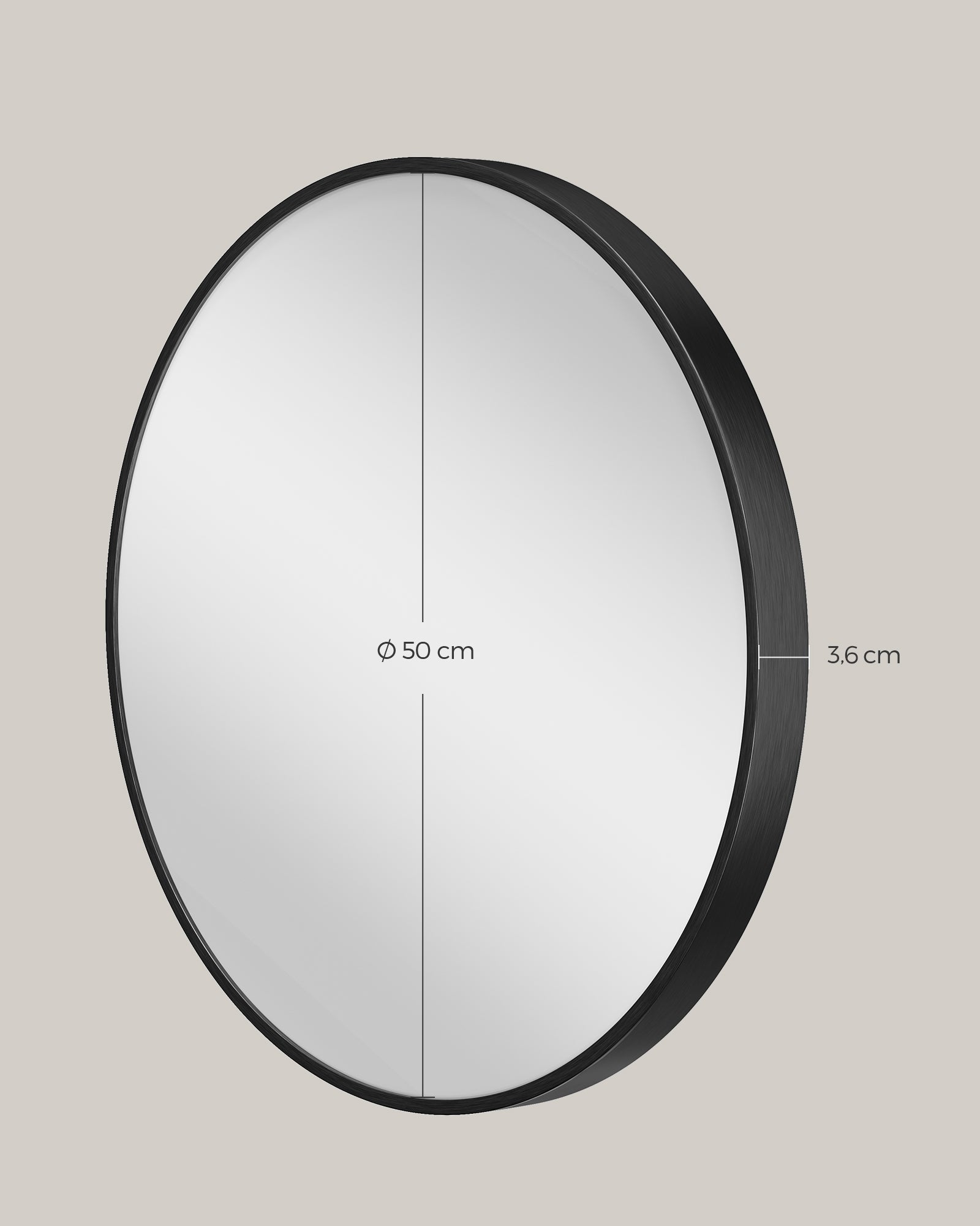 Badkamerspiegel – Ø 50 cm – metalen frame
