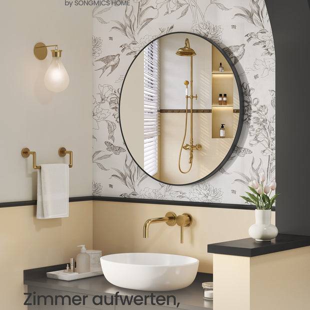 Ronde Wandspiegel – Ø 90 cm – Metalen Frame – Mat zwart