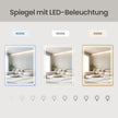 Badkamerspiegel - 70,7 x 50,7 cm - Wandspiegel met verlichting - Dimbaar - Wit - 3,8 kg