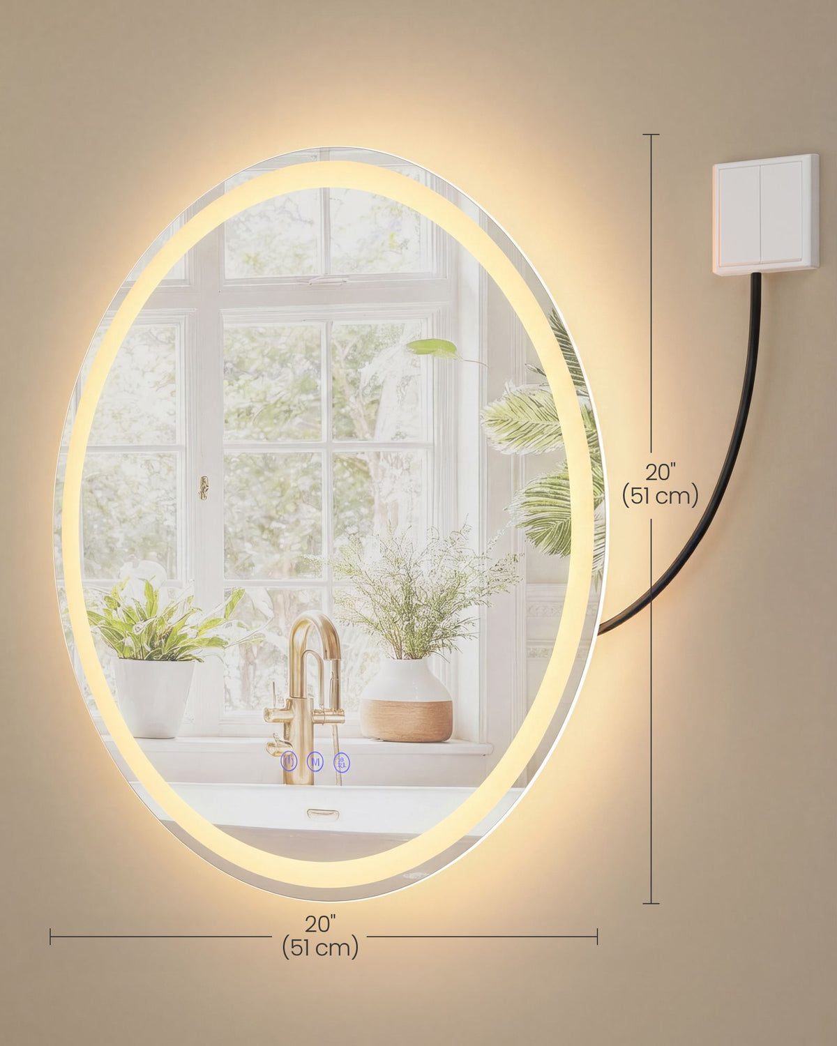 Hollywood Mirror - With Dimmable LED Lights